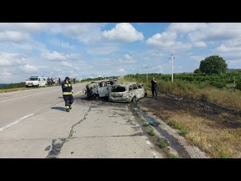 [VIDEO] Strășeni: Cinci persoane au ars de vii în urma unui grav accident rutier