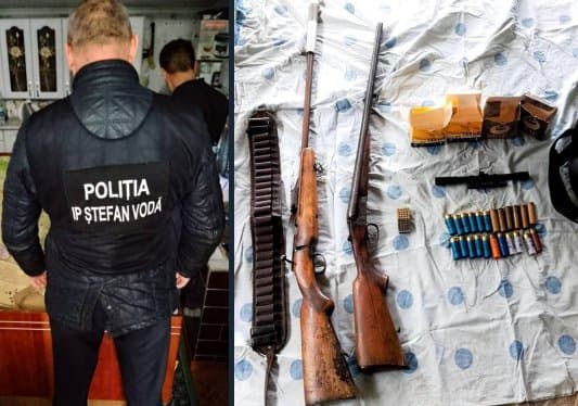 Olănești, Ștefan Vodă: două arme și 73 de cartușe, găsite sub o saltea (FOTO)